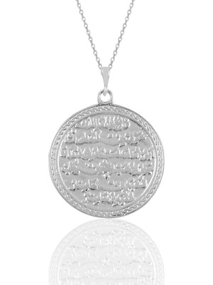 Söğütlü Silver Gümüş RodyumluDuası Yazılı Kolye