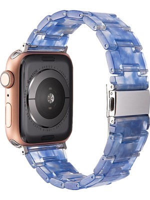 Bipower Apple Watch Uyumlu 42-44MM KRD25 Resin Mavi Kordon
