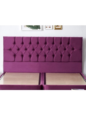 Niron Purple Başlık Çift Kişilik Yatak Başlığı - 150 cm Mor Kumaş Başlık - Baza ve Karyola Başlığı