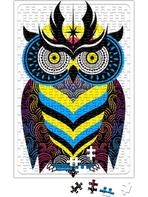 Baskı Dükkanı Kral Baykuş Renkli Baykuş Puzzle 240 Parça Yapboz
