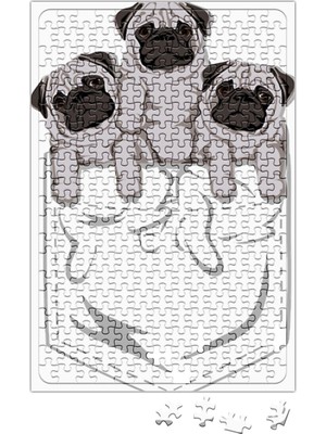 Baskı Dükkanı Cepte Pug Cepte Köpek Puzzle 240 Parça Yapboz