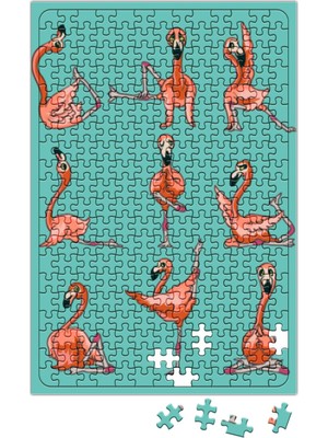 Baskı Dükkanı Flamingo Yoga Puzzle 240 Parça Yapboz