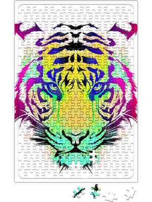 Baskı Dükkanı Renkli Kaplan Aslan Puzzle 240 Parça Yapboz