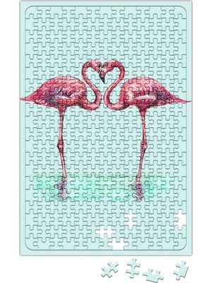 Baskı Dükkanı Aşk Kuşları Flamingo Puzzle 240 Parça Yapboz