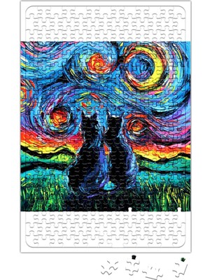 Baskı Dükkanı Cat Van Gogh's Cats Kedi Puzzle 240 Parça Yapboz