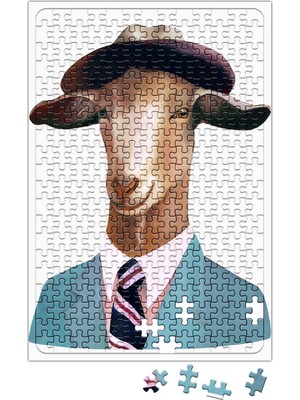 Baskı Dükkanı Süslü Keçi Grafiği Puzzle 240 Parça Yapboz