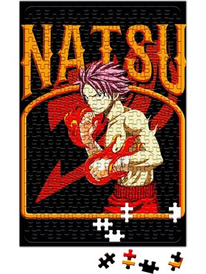 Baskı Dükkanı Fairy Tail Natsu Dragneel Fighting Stance Puzzle 240 Parça