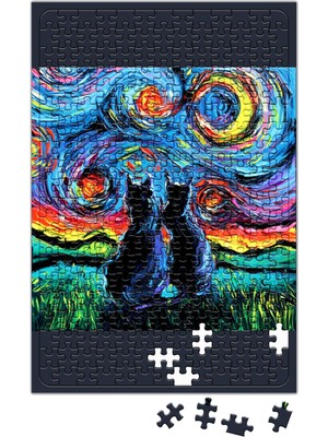 Baskı Dükkanı Cat Van Gogh's Cats Kedi Puzzle 240 Parça Yapboz