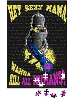 Baskı Dükkanı Bender Wanna Kill All Humans Puzzle 240 Parça Yapboz