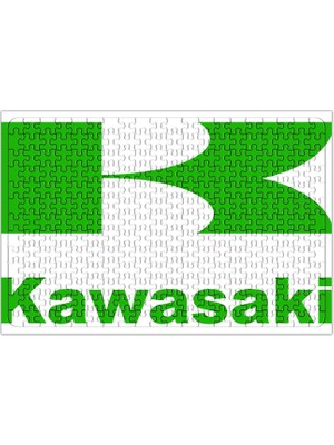 Baskı Dükkanı Motor Kawasaki Logo Puzzle 240 Parça Yapboz