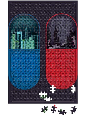 Baskı Dükkanı The Matrix Kırmızı Mavi Hap Puzzle 240 Parça Yapboz