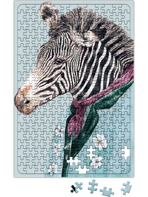 Baskı Dükkanı Zebra Mavi Puzzle 240 Parça Yapboz