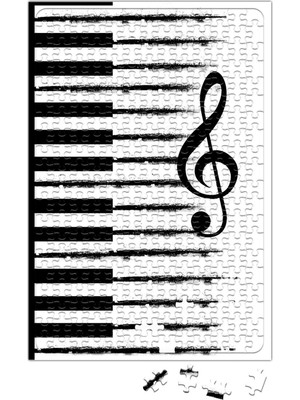 Baskı Dükkanı Piyano Müzik Notaları Puzzle 240 Parça Yapboz