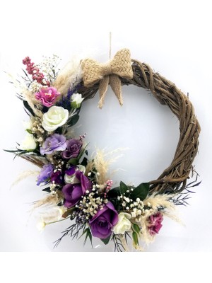 LORA DAVET Çiçekli Kapı Süsü Sümeyye Akkaya Tasarımı  Çok Renkli 54302