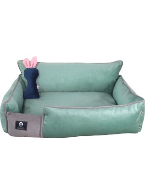 Nohov  Lux Seri İç Mekan Fermuarlı Yıkanabilir Kedi ve Köpek Yatağı Turkuaz S