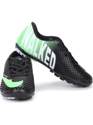Walked 401 Hf Halısaha Erkek Çocuk Futbol Spor Ayakkabı Siyah - Yeşil
