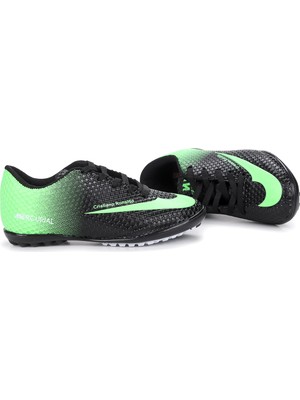 Walked 401 Hf Halısaha Erkek Çocuk Futbol Spor Ayakkabı Siyah - Yeşil