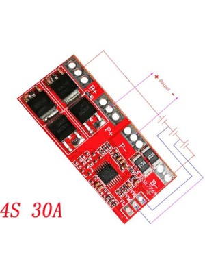 Hobi Mekatronik 4s 30A Bms 14.8V 18650 Lityum Lipo Pil Şarj Koruma Modülü
