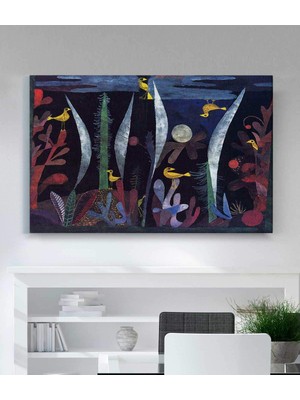 MonoStella Klee Pau Sarı Kuşlar Ile Manzara Kanvas Tablo