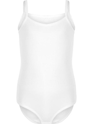 Kota 6'lı Paket Kota 3500 Kız Çocuk Ip Askılı Kancalı Body Badi Zıbın Beyaz