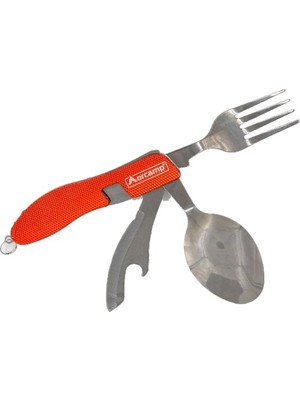 Orcamp Çok İşlevli Katlanabilir Kamp Çatal Kaşık Bıçak 19 x 4 cm Pratik Set