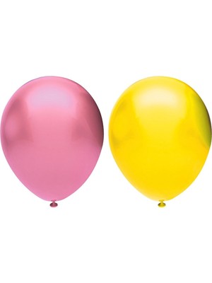 Bal10 Dünyası Metalik Balon Seti 50 Adet ( Pembe, Sarı)
