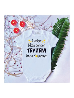 Limon Bebek Baskılı Teyze Pamuklu Çıtçıtlı Body Zıbın
