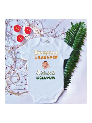 Limon Bebek Baskılı Baba Oğul Pamuklu Çıtçıtlı Body Zıbın