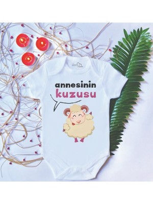 Limon Bebek Baskılı Annesinin Kuzusu Çıtçıtlı Body Zıbın