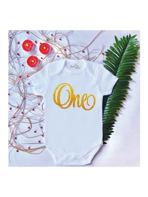 Limon Bebek Baskılı One Pamuklu Çıtçıtlı Body Zıbın