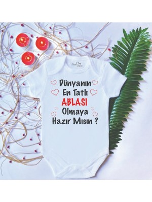 Limon Bebek Baskılı Abla Pamuklu Çıtçıtlı Body Zıbın