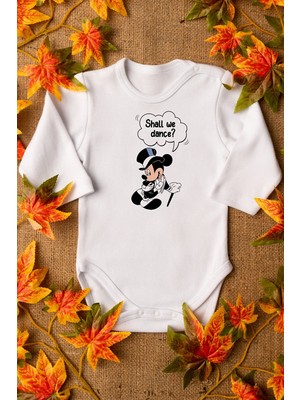 Limon Shall We Dance Organik Baskılı Beyaz Çıtçıtlı Body