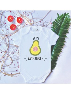 Limon Bebek Baskılı Avokado Pamuklu Çıtçıtlı Body Zıbın
