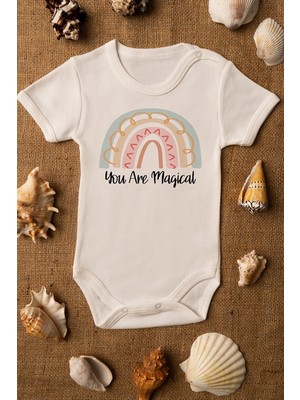 Limon Rainbow You Are Magical Organik Baskılı Ekru