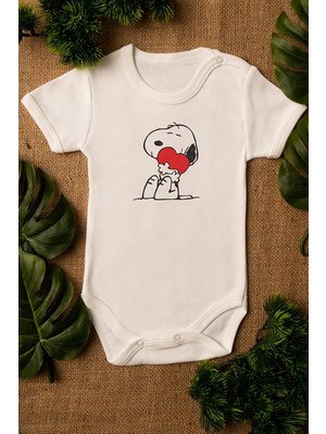 Limon Bebek Snoopy Organik Baskılı Pamuklu Zıbın