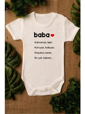 Limon Baba Yazılı Organik Baskılı Bebek Body Pamuklu Zıbın