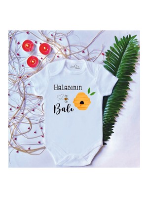 Limon Unisex Bebek Baskılı Halasının Balı Pamuklu Çıtçıtlı Body