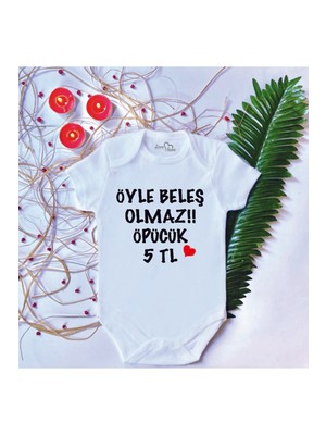 Limon Unisex Bebek Baskılı Öpücük Pamuklu Çıtçıtlı Body Zıbın