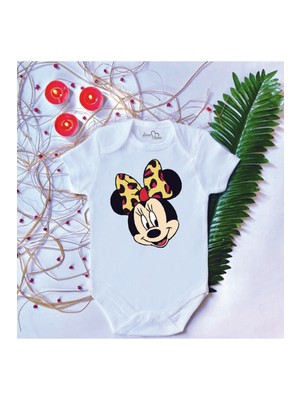 Limon Unisex Bebek Baskılı Mouse Pamuklu Çıtçıtlı Body Zıbın