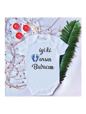 Limon Unisex Bebek Baskılı Iyi Ki Varsın Babacım Pamuklu Çıtçıtlı Body Zıbın