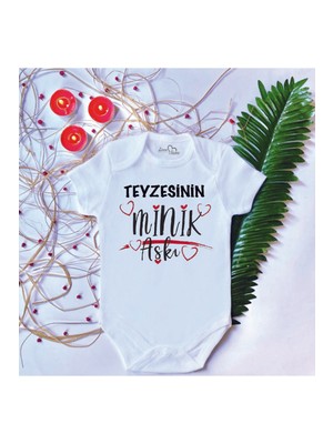 Limon Unisex Bebek Baskılı Teyzesinin Minik Aşkı Pamuklu Çıtçıtlı Body Zıbın