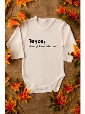 Limon Teyze Anne Gibi Ama Daha Cool Yazılı Organik Pamuklu Zıbın