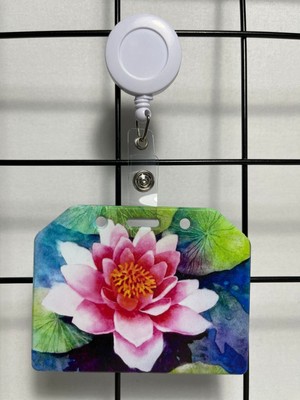 Hediyebum Lotus Çiçeği  Yan Yaka Kart Kılıfı