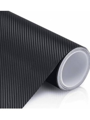 AutoFolyo 75 Cm-3 Metre Karbon Fiber Folyo - Siyah - Hava Kanallı - Yapışkanlı