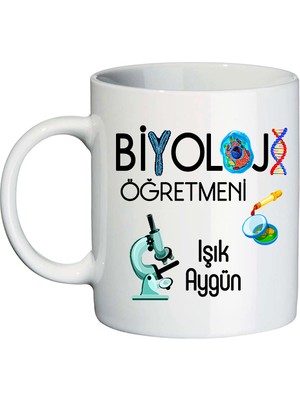 Biresimden Biyoloji Öğretmenine Hediye Isimli Kupa Bardak - Öğretmenler Günü Hediyesi