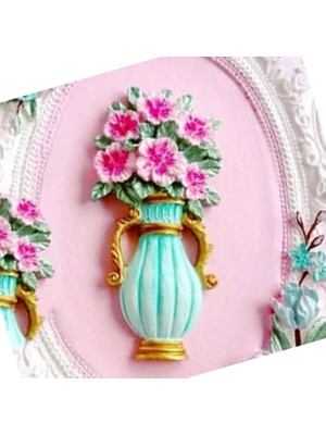 Morlalem Çiçek Saksı 10 cm Silikon Kalıp K-460 Mum Kokulu Taş Sabun Alçı Uygun