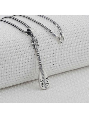 Takıhan Bağlama Saz Tasarımlı 925 Ayar Gümüş Kolye