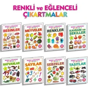 Renkli ve Eğlenceli Çıkartmalar Seti - 8 Kitap Takım
