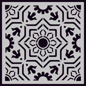 Ada Sanatsal Stencil Boyama Şablonu Kendinden Yapışkanlı H008 25 x 25 cm