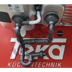 TEKDEKOR TEKA ORJİNAL 1,5 GÖZ TAŞMALI EVYE SİFON TAKIMI